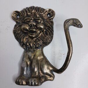 1960's Vintage Brass Lion Hook